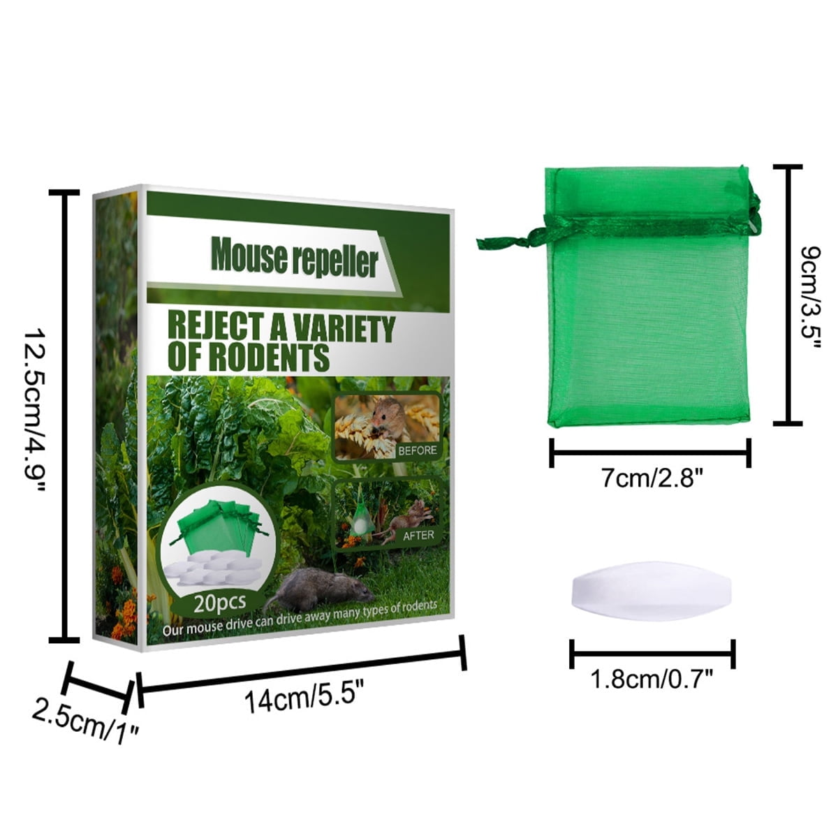 20PCS Rat Repellent for House Repel Mice and Rats Rodent Control